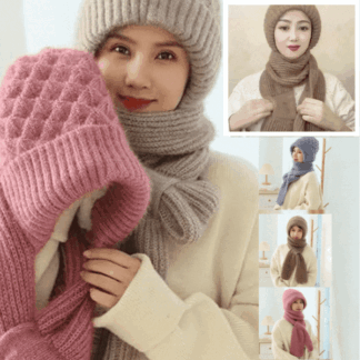 Téli sokoldalú kötött kapucnis sál nőknek